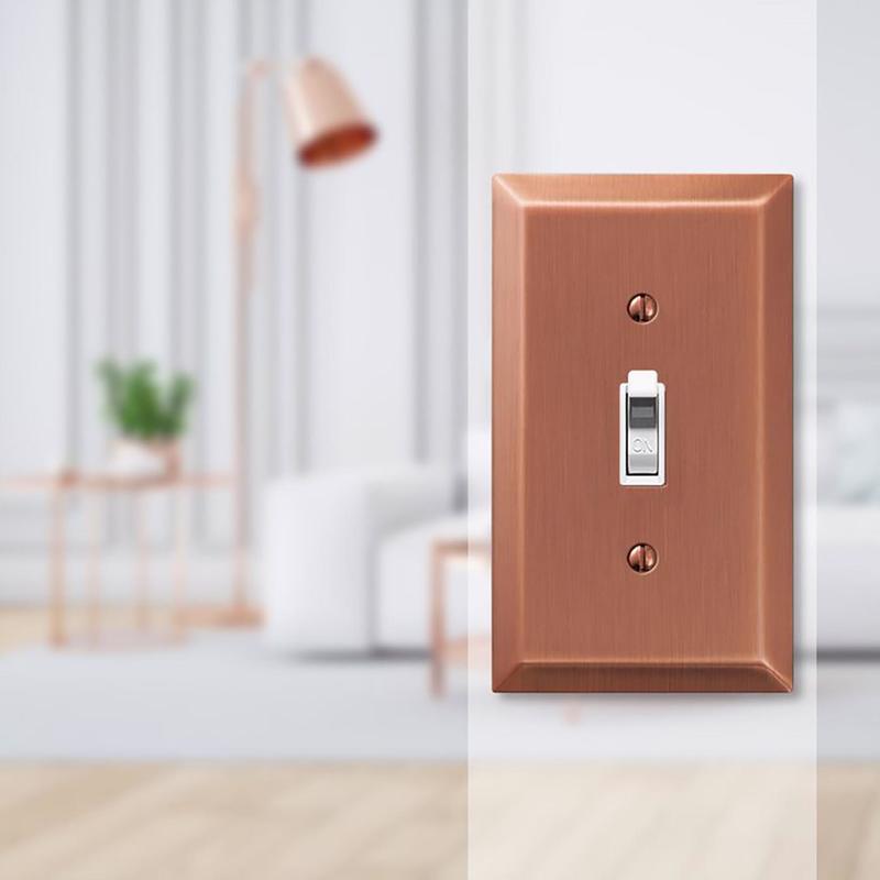 Amerelle Century Antique Copper 1 gang Stamped Steel Toggle Wall Plate 1 pk
