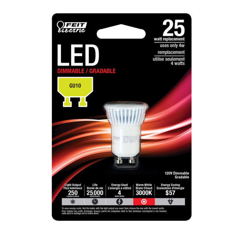 Feit MR11 GU10 LED Bulb Warm White 25 Watt Equivalence 1 pk