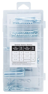 ProSource 91149 Universal Clevis Pin Assortment, 2 in OAL, Steel, Zinc Plated