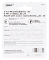 PowerZone LR6-8P-DB Battery, 1.5 V Battery, AA Battery, Zinc, Manganese Dioxide, and Potassium Hydroxide, Pack of 10