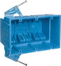 Carlon BH353A Outlet Box, 3-Gang, PVC, Blue, Nail