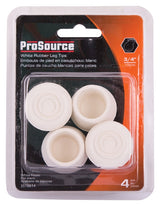 ProSource FE-50643-PS Furniture Leg Tip, Round, Rubber, White, 1-1/8 in H
