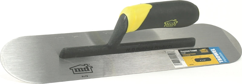 Marshalltown 11D Midget Trowel, 8 in L Blade, 3 in W Blade, Carbon Steel Blade, Curved Handle, Rubber Handle