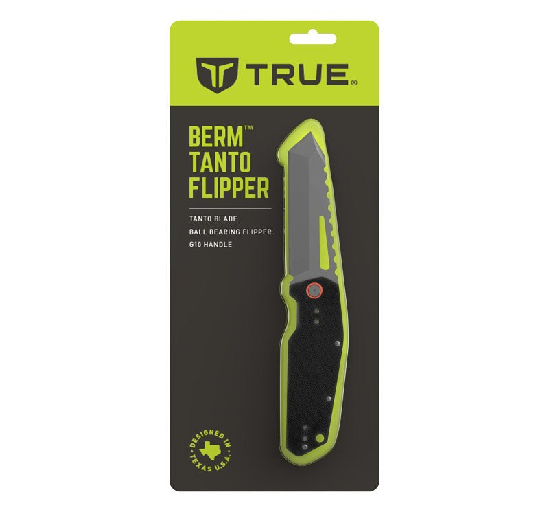 True BERM Series TRU-FMK-1030 Flipper Knife, 3-1/2 in L Blade, 1-3/8 in W Blade, Stainless Steel Blade, Ergonomic Handle