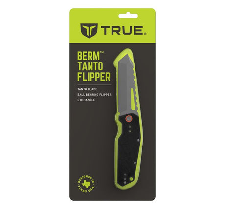 True BERM Series TRU-FMK-1030 Flipper Knife, 3-1/2 in L Blade, 1-3/8 in W Blade, Stainless Steel Blade, Ergonomic Handle