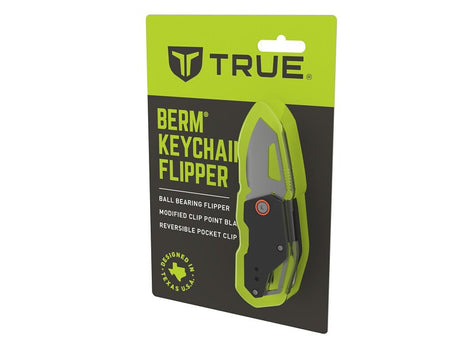 True BERM Series TRU-FMK-0013 Keychain Knife, 1-1/2 in L Blade, Stainless Steel Blade