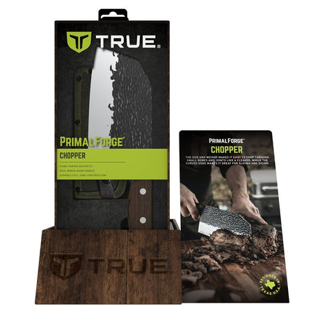 True PrimalForge Series TRU-FXK-1018 Chopper, 6-1/2 in L Blade, Stainless Steel Blade, Monzo Wood Handle
