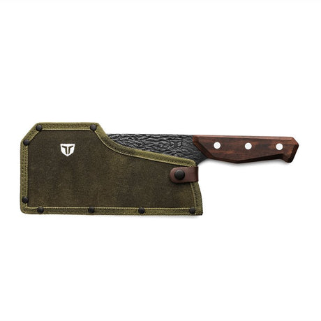 True PrimalForge Series TRU-FXK-1019 Cleaver Knife, Stainless Steel Blade, Monzo Wood Handle