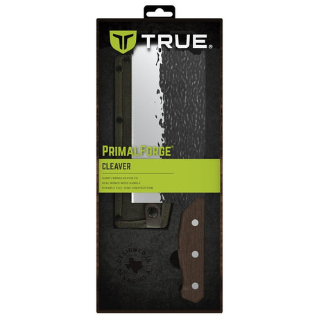 True PrimalForge Series TRU-FXK-1019 Cleaver Knife, Stainless Steel Blade, Monzo Wood Handle