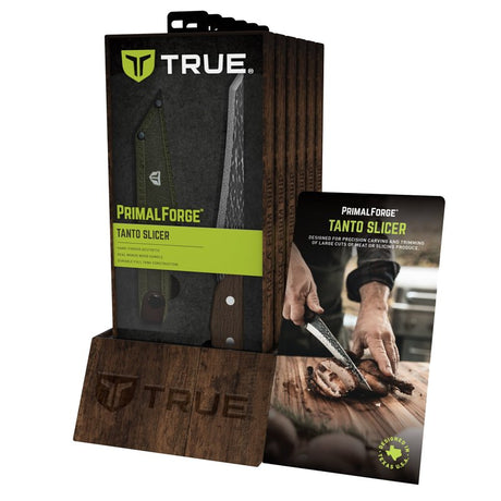 True PrimalForge Series TRU-FXK-1017 Slicer Knife, 7-1/4 in L Blade, Stainless Steel Blade, Wood Handle, Brown Handle