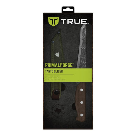 True PrimalForge Series TRU-FXK-1017 Slicer Knife, 7-1/4 in L Blade, Stainless Steel Blade, Wood Handle, Brown Handle