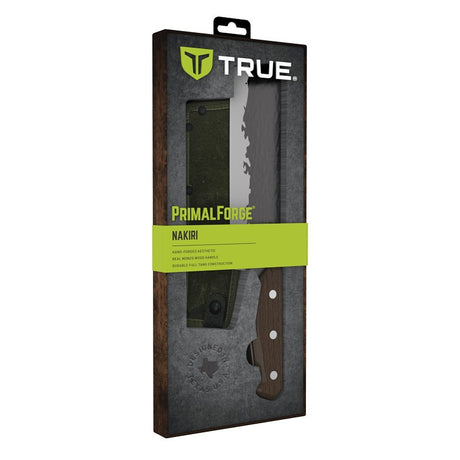 True PrimalForge Series TRU-FXK-0008 Nakiri Knife, Stainless Steel Blade, Wood Handle