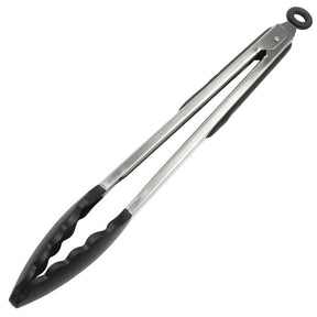 Chef Craft Premium Series 13685 Tong, 12 in L, Silicone, Black, Dishwasher Safe: Yes