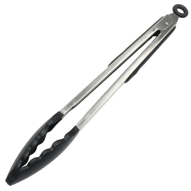 Chef Craft Premium Series 13685 Tong, 12 in L, Silicone, Black, Dishwasher Safe: Yes