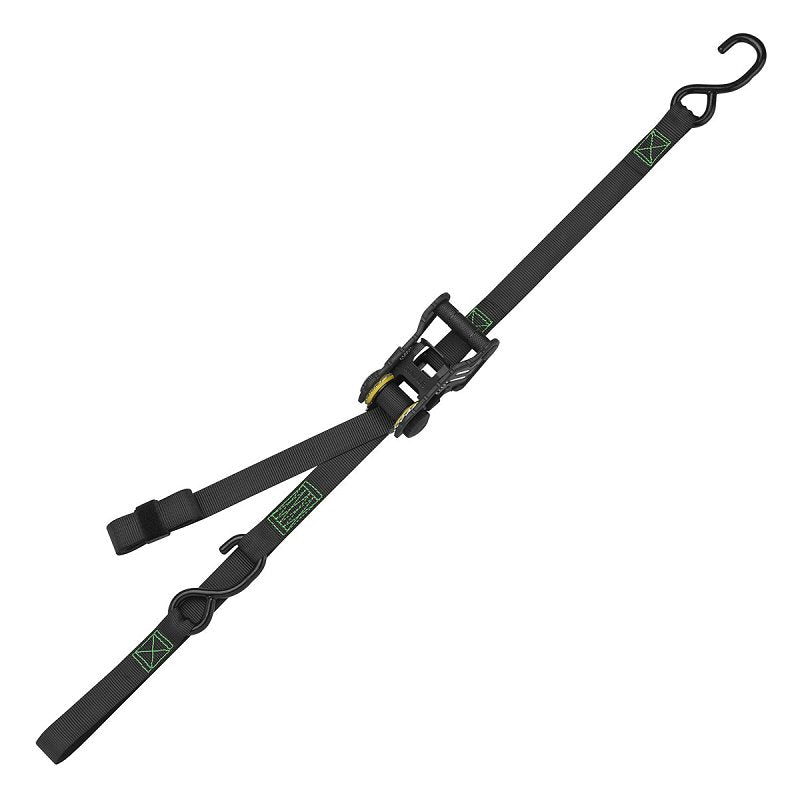 SmartStrap 4630 Tactical Tie-Down, 1 in W, 14 ft L, Polyester, Dark Gray, 500 lb Working Load, S-Hook End