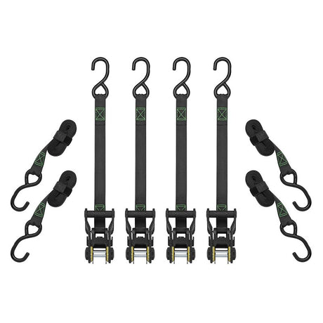 SmartStrap 4630 Tactical Tie-Down, 1 in W, 14 ft L, Polyester, Dark Gray, 500 lb Working Load, S-Hook End
