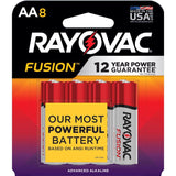 Rayovac Fusion AA Alkaline Batteries 8 pk Carded