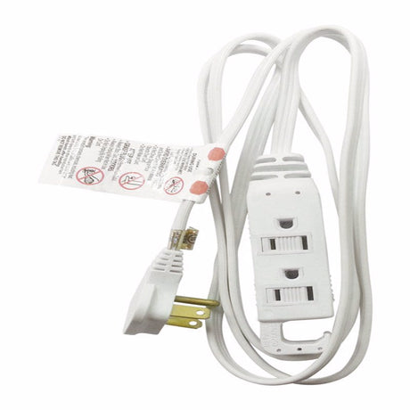 Projex Indoor 6 ft. L White Slim Plug Cord 16/3 SPT-3