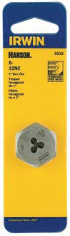 Irwin 9318 Machine Screw Die, #6-32 Thread, NC Thread, Right Hand Thread, HCS