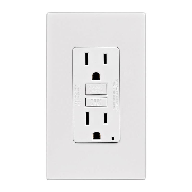 Leviton SmartlockPro 15 amps 125 V Duplex White GFCI Outlet 5-15R 1 pk