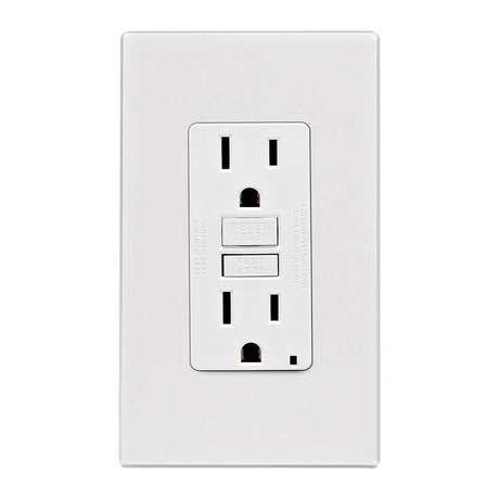 Leviton SmartlockPro 15 amps 125 V Duplex White GFCI Outlet 5-15R 1 pk