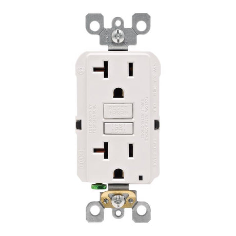 Leviton SmartlockPro 20 amps 125 V Duplex White GFCI Outlet 5-20R 1 pk