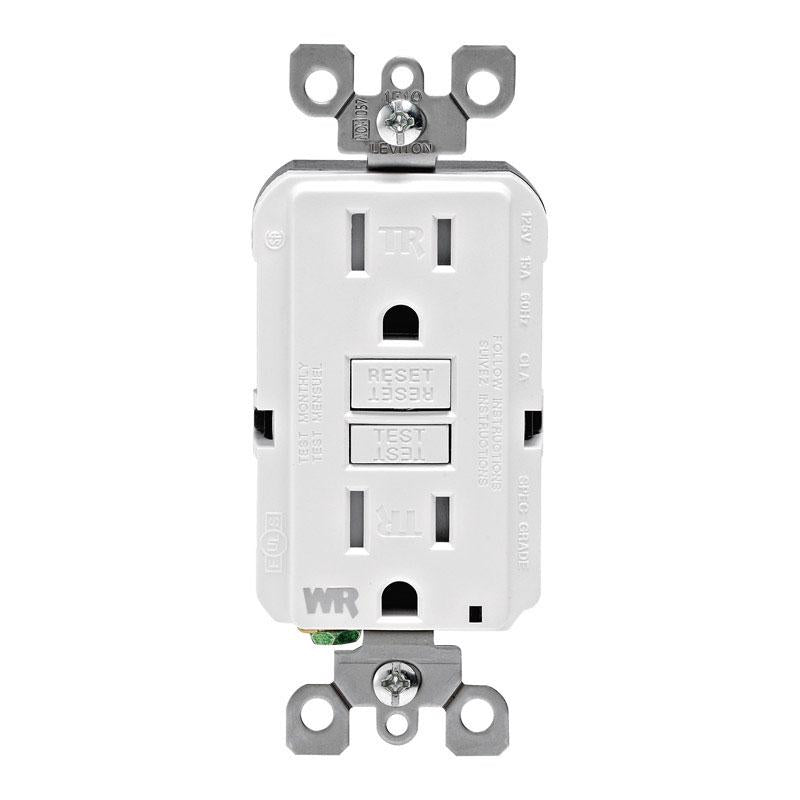 Leviton SmartlockPro 15 amps 125 V Duplex White GFCI Outlet 5-15R 1 pk