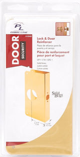 Prime-Line U 9549 Lock and Door Reinforcer, 2-3/4 in Backset, 1-3/8 in Thick Door, Brass, Bright Brass, 9 in H