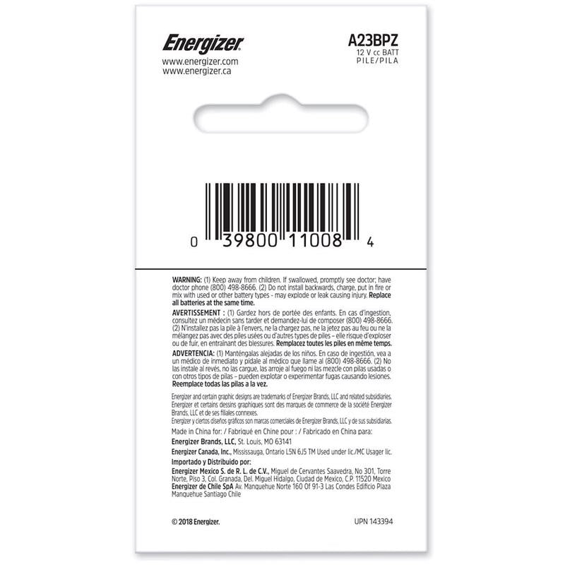 Energizer Alkaline A23 12 V 0.05 mAh Electronics Battery 1 pk, Pack of 6