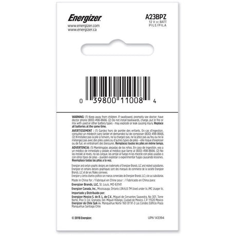 Energizer Alkaline A23 12 V 0.05 mAh Electronics Battery 1 pk, Pack of 6