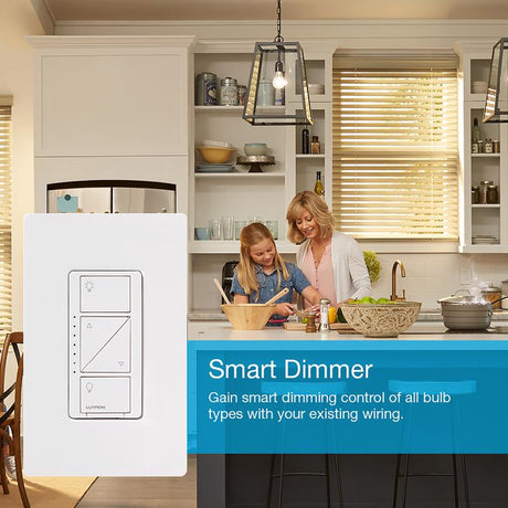 Lutron Caseta White 150 W Wireless Smart-Enabled Dimmer Switch w/Remote Control 1 pk
