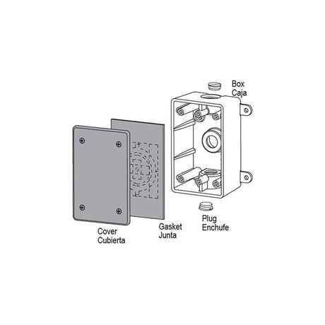 Sigma Engineered Solutions Rectangle Plastic 1 gang 4.63 in. H X 2.87 in. W Flat Box Cover