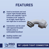 Sigma Engineered Solutions ProConnex 3/4 in. D Plastic 90 Degree Connector For Liquid Tight 1 pk