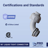 Sigma Engineered Solutions ProConnex 3/4 in. D Plastic 90 Degree Connector For Liquid Tight 1 pk