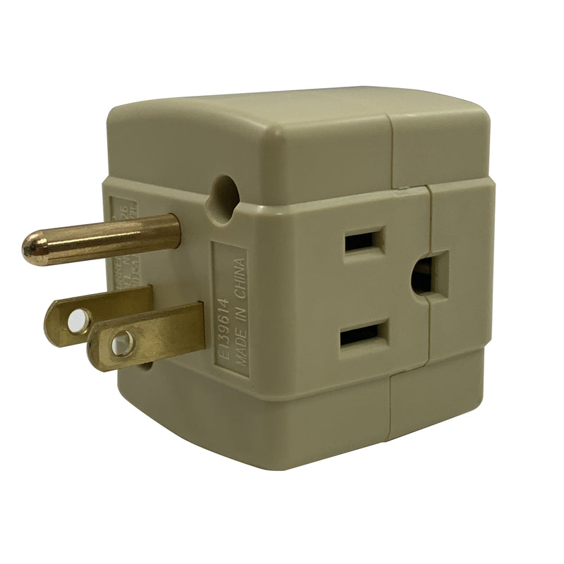 Projex Grounded 3 outlets Adapter 1 pk, Pack of 10