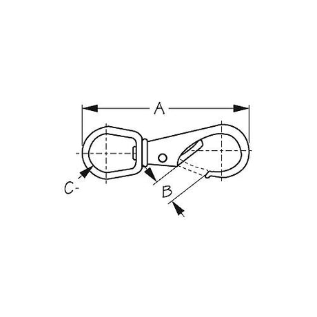 Brass Swivel Eye Snap Size-2, Carded