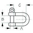 Sea-Dog 147126 Captive Pin Stainless Steel D-Shackle, 1/4″