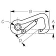 Sea-Dog 150105 Asymmetrical Snap w/Eye Insert - Stainless, 4″