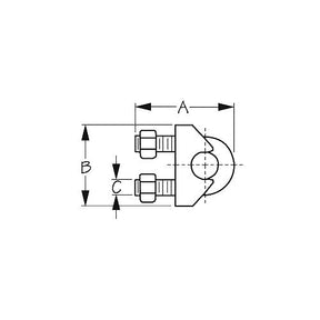 Sea-Dog 1591061 Wire Rope Clamp, 1/4″