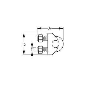 Sea-Dog 1595061 Stainless Wire Rope Clip, 6 mm Wire Size