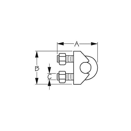 Sea-Dog 1595061 Stainless Wire Rope Clip, 6 mm Wire Size