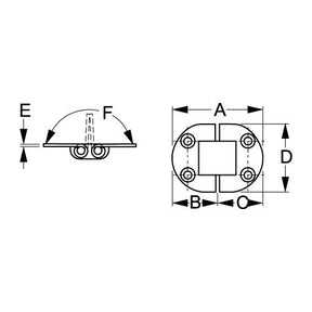 Sea-Dog 201555 Round Side Two Pin Hinge, 3" (Carded)