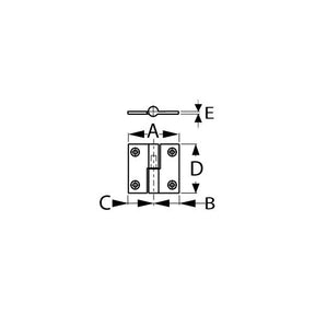 Sea-Dog 2045151 Chrome Brass Take Apart Hinge, Right, 2" 2/Card