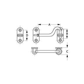Door Hook SS 3-1/4″ w/Staples