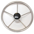 SeaDog 230115 15″ 6-Spoke Stainless Steering Wheel w/Plastic Center Cap, 10° Dish