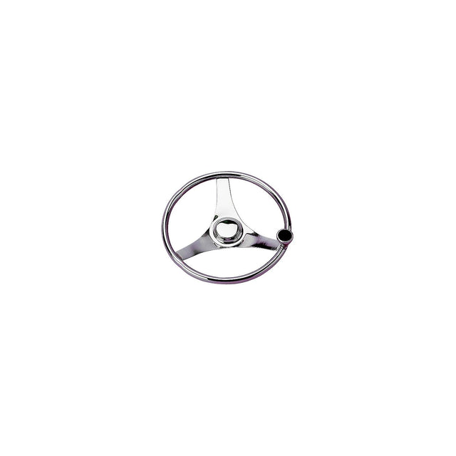 Sea-Dog 230323 3-Spoke Stainless Steering Wheel With Integral Knob, 13-1/2"