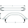 SeaDog LED 12V Stud Mount Hand Rail - (6) Blue LED's - Formed 304 Stainless - 5/16" Fastener
