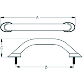 SeaDog LED 12V Stud Mount Hand Rail - (6) Blue LED's - Formed 304 Stainless - 5/16" Fastener