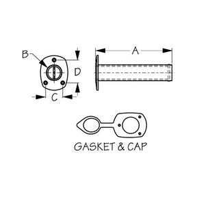 Dock Edge 3251731 Economy Flush Mount Rod Holder With Cap