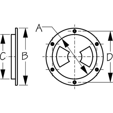 Seadog 3361571 Smooth Finish Quarter-Turn Deck Plate, Black